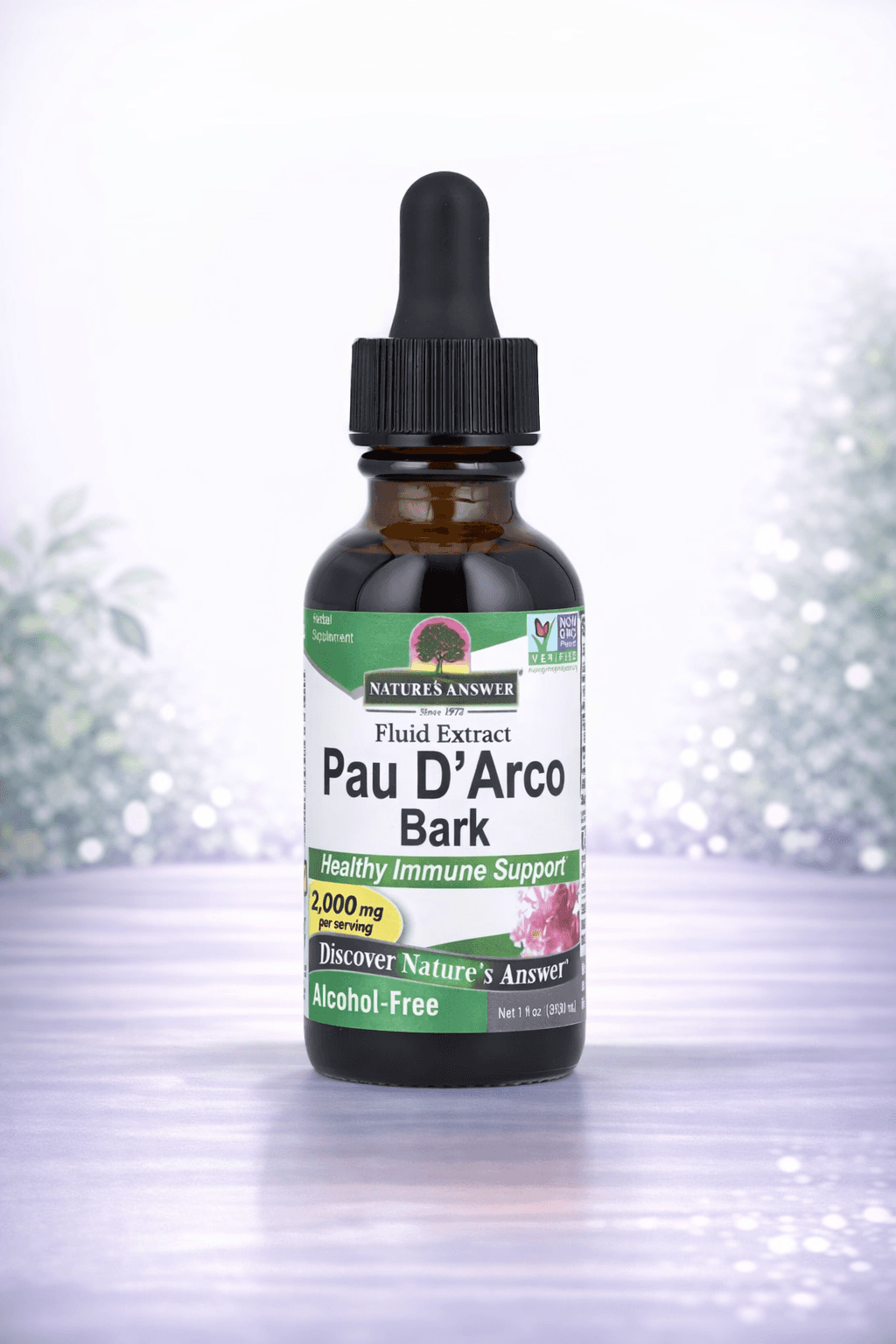 Nature's Answer, Pau D' Arco Bark, Alcohol-Free, – Tabiiy antibiotik (alkogolsiz) 30ml