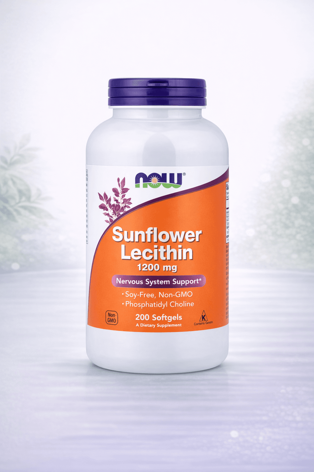 NOW Foods, Sunflower Lecithin, 200 Softgels (1.2 g per Softgel) – Miya va jigar faoliyati uchun letsitin