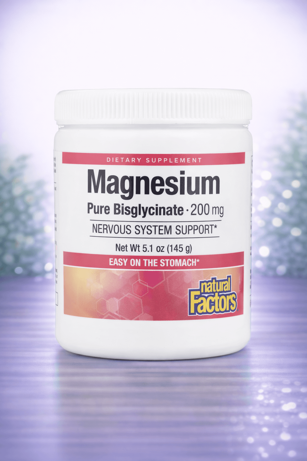 Natural Factors, Magnesium Pure Bisglycinate, 5.1 oz (145 g) – Tinchlanish uchun sifatli magniy