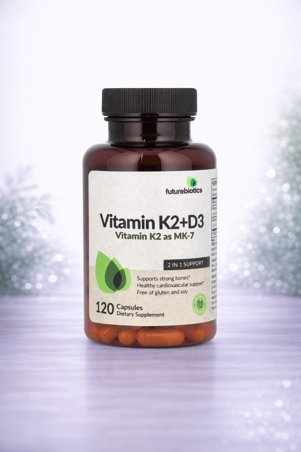 Futurebiotics, Vitamin K2 + D3 ,(5000 doza) – Suyak va tomir salomatligi 120pcs