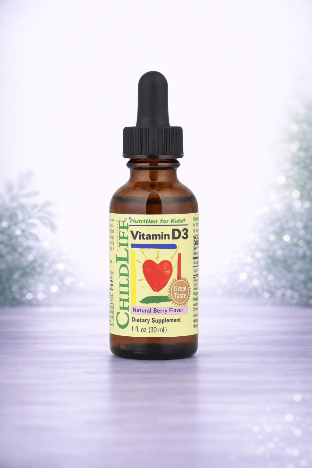 ChildLife Essentials, Vitamin D3, Natural Berry, 12.5 mcg (500 IU), 1 fl oz – Bolalar uchun berry ta'mli tomchi 30ml