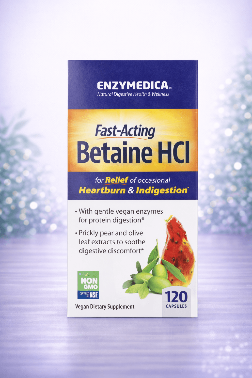 Enzymedica, Betaine HCl– Oshqozon kislotaliligini normallashtirish 120pcs