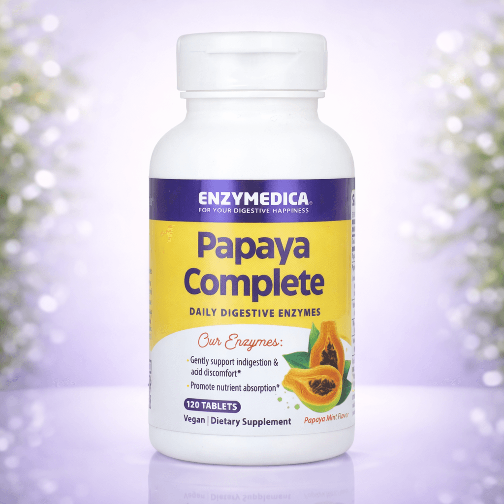 Enzymedica, Papaya Complete, Papaya Mint, 120 Tablets – Hazm tizimi uchun papayya fermenti