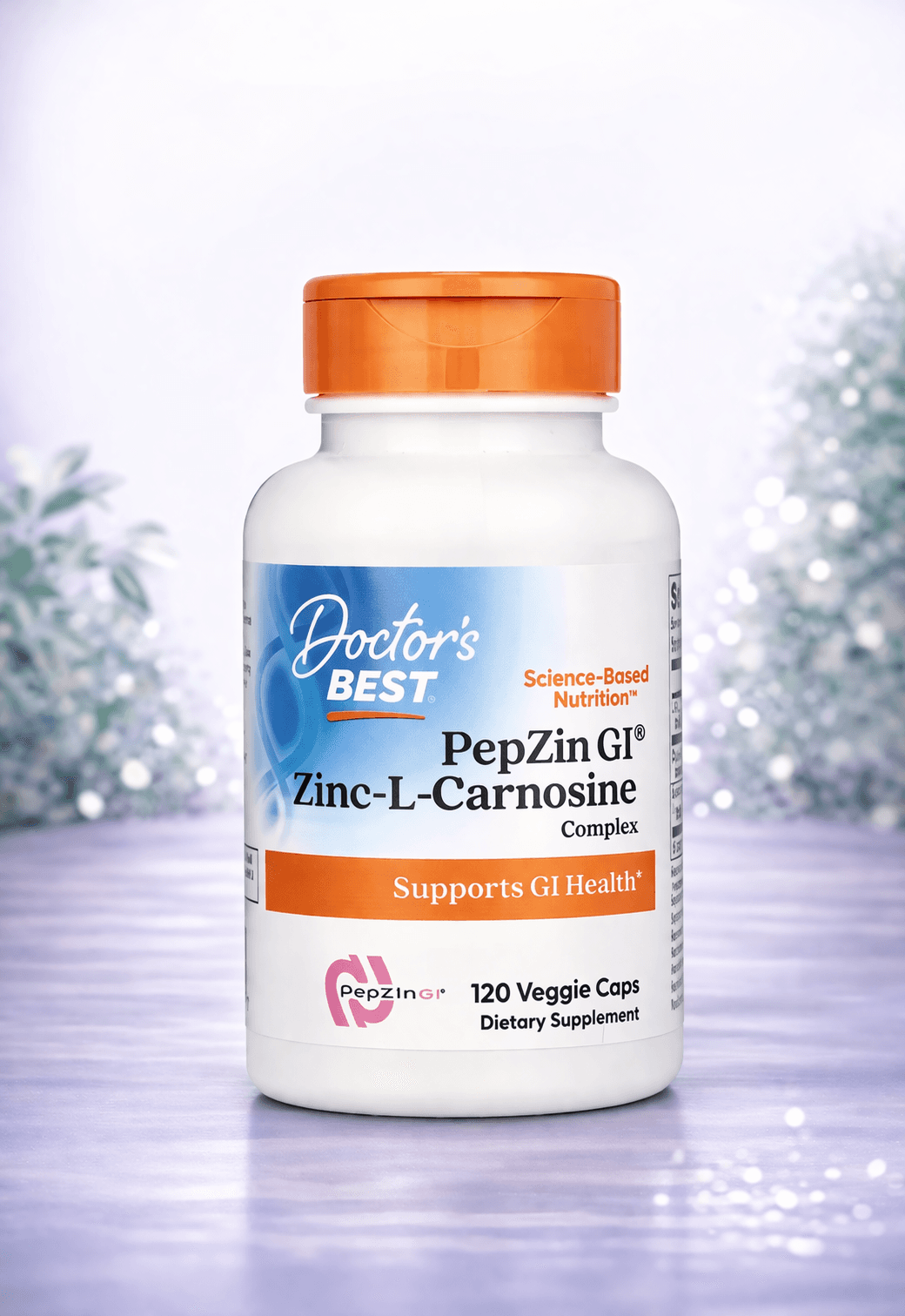 Doctor's Best, PepZin GI®, Zinc-L-Carnosine, – Oshqozon devorini tiklovchi rux-karnozin 120pcs