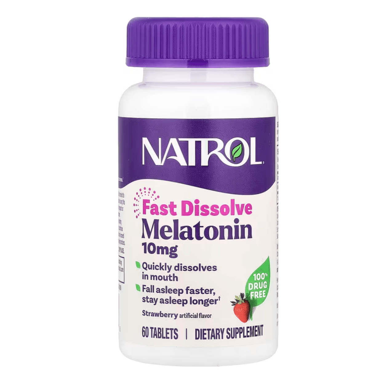 Natrol, Melatonin, Fast Dissolve, Strawberry, 10 mg, 60 Tablets